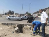 إصلاح بيارة بالمعمورة فى الإسكندرية بعد سقوط سيدة