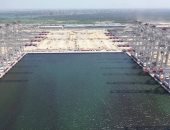 شاهد أحدث تصوير جوي لمحطة حاويات تحيا مصر 1 بميناء دمياط