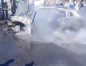 حريق يلتهم سيارة ملاكى بالطريق الدولى بكفر الشيخ وإصابة شخص