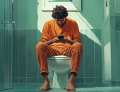 دراسة: استخدم الموبايل فى الحمام يصيبك بالبواسير  