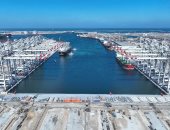 شاهد أحدث تصوير لمحطة حاويات تحيا مصر 1 بميناء دمياط