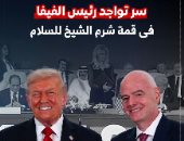 سر تواجد رئيس الفيفا فى قمة شرم الشيخ للسلام 