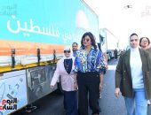 نبيلة مكرم تشارك في انطلاق قافلة دعم غزة رقم 12 ضمن جهود التحالف الوطني