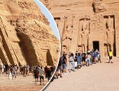 بدء ظاهرة تعامد الشمس على وجه رمسيس الثانى بمعبد أبوسمبل