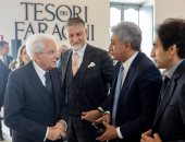 رئيس إيطاليا ووزير السياحة المصري يفتتحان معرض كنوز الفراعنة في روما.. صور