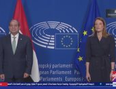 الرئيس السيسى يلتقى رئيسة البرلمان الأوروبى ويوقع فى سجل الشرف