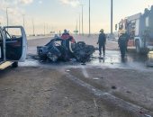 السيطرة على حريق سيارة ملاكى فى السلام  