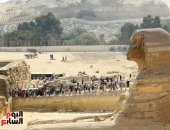 الأهرامات تستقبل موجات الزوار.. المصريون يتوافدون عند أبو الهول "صور"