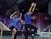 سموحة يؤدى مرانه الأول فى العين استعدادًا لنهائى كأس السوبر المصرى لكرة اليد