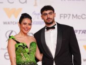 لقاء الخميسى تصطحب ابنها وأحمد عبد الوهاب مع زوجته فى مهرجان القاهرة