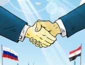 مراسم تركيب وعاء ضغط الوحدة النووية بمحطة الضبعة فى كاريكاتير اليوم السابع