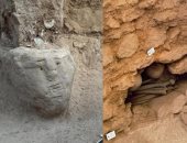 اكتشاف وجه بشرى منحوت على قاعدة عمود من العصر الحجرى فى تركيا