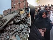 انهيار عقار آيل للسقوط ببركة الدماس فى محافظة أسوان.. نجاة 4 أسر من الموت المحقق وإصابة سيدة بالمكان.. المحافظ يكلف لجنة لمعاينة موقع الحادث.. وقرار الإخلاء السابق أنقذ السكان من كارثة.. صور وفيديو