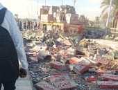 انقلاب تريلا محملة بالسيراميك أعلى كوبرى الواسطى فى أسيوط دون إصابات