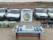 قوات حرس الحدود تضبط مخدرات وأسلحة بقيمة تتجاوز 2 مليار جنيه بسيناء.. فيديو