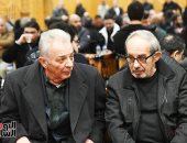 محمود حميدة وشريف منير وهانى رمزى يشاركون فى عزاء شقيقة عادل إمام.. صور 