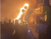 التفاصيل الكاملة لحادث سقوط سيارة نقل من أعلى الدائري واحتراقها.. فيديو وصور