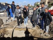 رئيس مياه الغربية يتابع إصلاح خط رئيسى قطر 800 مم بالمحلة دون انقطاع الخدمة