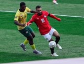 احتساب ركلة جزاء لصالح محمد صلاح أمام جنوب أفريقيا فى الدقيقة 43