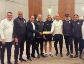 منتخب مصر يحتفل بعيد ميلاد الشربينى وسعفان وفيصل وعيد