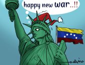 أمريكا تبدأ 2026 بـ" سنة حرب سعيدة ".. كاريكاتير اليوم السابع