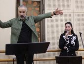 لقطات من بروفة سهرة شريعى بقيادة المايسترو مصطفى حلمى قبل حفل اليوم