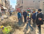 رئيس مياه سوهاج يتفقد أعمال إصلاح هبوط شارع أحمد عرابى بمدينة طما