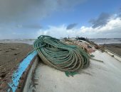 رياح شديدة وارتفاع أمواج البحر الأبيض المتوسط بمحافظة بورسعيد.. فيديو وصور