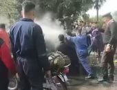 السيطرة على حريق سيارة بالقرب من مزلقان قليوب دون خسائر بشرية