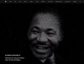 آبل تكرم مارتن لوثر كينج الابن بإشادة على الصفحة الرئيسية