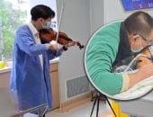 عزف كمان فى غرفة المستشفى يمنح أما صينية وداعا مؤثرا