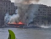 حريق هائل يلتهم مطعما على كورنيش أسوان