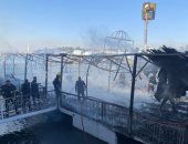 محافظ أسوان يتابع السيطرة على حريق عوامة مطعم بكورنيش النيل