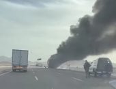 العناية الإلهية تنقذ الركاب فى حريق أتوبيس على طريق طور سيناء – شرم الشيخ