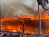 تفاصيل حريق عوامة مطعم شهير على كورنيش أسوان.. فيديو وصور
