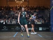 نور الشربيني بطلة الاسكواش تستعرض آثار العاصفة الثلجية بنيويورك