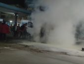 السيطرة علي حريق سيارة ميكروباص أمام محطة بنزين فى الغربية