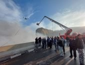 الهلال الأحمر: تقديم الإسعافات الأولية للمصابين فى حريق منطقة الزرايب