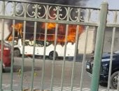 الاستماع لأقوال سائق لكشف ملابسات اشتعال حريق بأتوبيس مدرسة فى حلوان.. صور