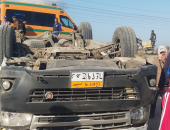 إصابة 5 أشخاص فى حادث انقلاب ميكروباص بالشرقية