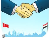 كاريكاتير «اليوم السابع» يسلط الضوء على زيارة الرئيس التركى للقاهرة