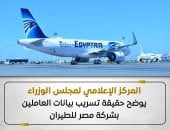 مجلس الوزراء يكشف حقيقة تسريب بيانات العاملين بشركة مصر للطيران