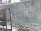 الحماية المدنية تسيطر على حريق ضخم اندلع بشادر فوانيس بالمنصورة 