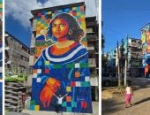 موناليزا من البلاستيك.. جدارية عملاقة فى السلفادور تعيد تعريف العلاقة بين الفن والبيئة