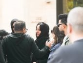 دنيا سمير غانم وطارق لطفي وريم البارودي في جنازة شقيق الفنانة زينة