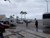 أمطار متفاوتة الشدة على الإسكندرية الآن وطقس شديد البرودة.. فيديو