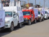 صناع الخير عضو التحالف الوطنى تنظم اصطفافا لآلاف الكراتين الغذائية بالغربية