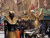 إفطار إمبابة فى حضرة الفراعنة وتماثيل تزين شارع الاعتماد.. بث مباشر 