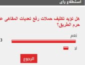 %93 من القراء يؤيدون تكثيف حملات رفع تعديات المقاهى على حرم الطريق