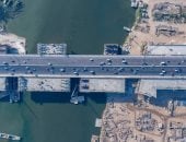 ​لقطات جوية ترصد ملحمة تنفيذ توسعة كوبري الوراق على النيل